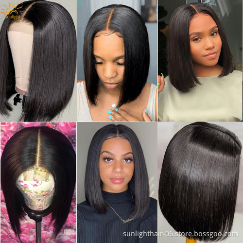 Dorpshipping Straight Bob Wig short bob 100% Human Wigs wig human hair wavy 13x4  lace frontal BOB